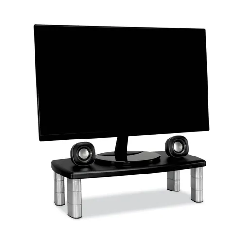 Extra-Wide Adjustable Monitor Stand, 20" x 12" x 1" to 5.78", Silver/Black, Supports 40 lbs Questions & Answers