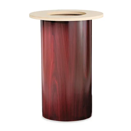 Laminate Cylinder Table Base, 18" dia x 28h, Mahogany Questions & Answers