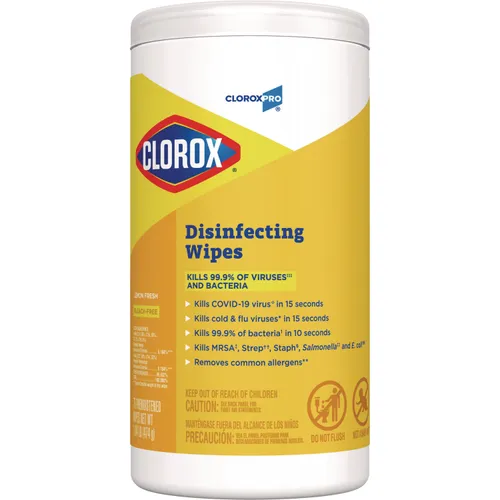 Disinfecting Wipes, 1-Ply, 7 x 8, Lemon Fresh, White, 75/Canister Questions & Answers