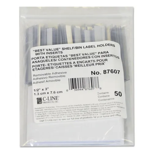 Self-Adhesive Label Holders, Top Load, 0.5 x 3, Clear, 50/Pack Questions & Answers