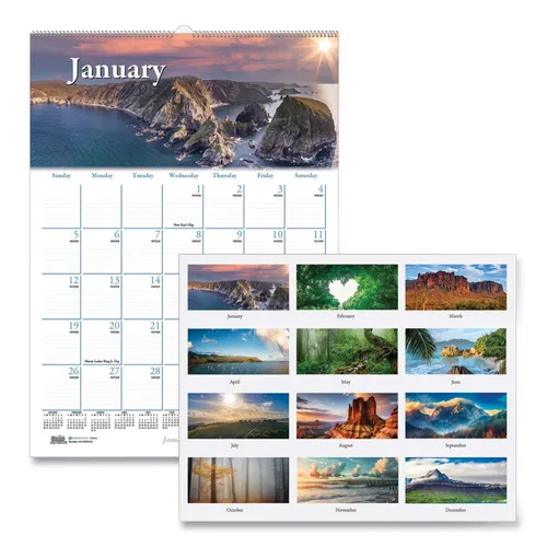 Earthscapes Recycled Monthly Wall Calendar, Scenic Beauty Photography, 12 x 16.5, White Sheets, 12-Month (Jan-Dec): 2025 Questions & Answers