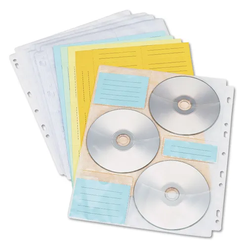 Two-Sided CD/DVD Pages for Three-Ring Binder, 6 Disc Capacity, Clear, 10/Pack Questions & Answers