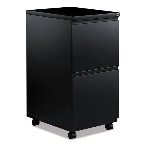 File Pedestal with Full-Length Pull, Left or Right, 2 Legal/Letter-Size File Drawers, Black, 14.96" x 19.29" x 27.75" Questions & Answers