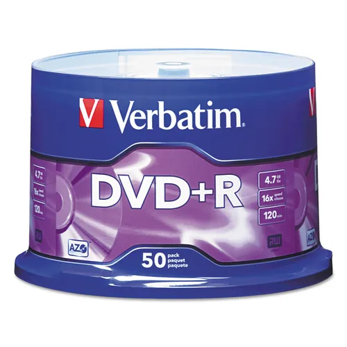 DVD+R Recordable Disc, 4.7 GB, 16x, Spindle, Matte Silver, 50/Pack Questions & Answers