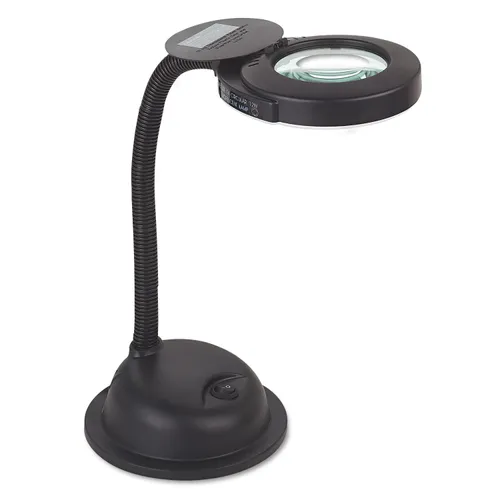 Gooseneck Compact Fluorescent Desk Magnifier Lamp, 12-1/2" High, Black Questions & Answers