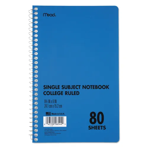 DuraPress Cover Notebook, 1 Subject, Medium/College Rule, Blue Cover, 9 x 6, 80 Nonperforated Sheets Questions & Answers