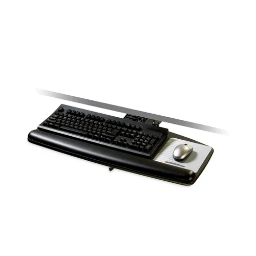 Positive Locking Keyboard Tray, Standard Platform, 21.75" Track, Black Questions & Answers