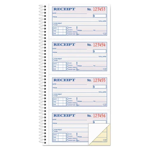 2-Part Receipt Book, Two-Part Carbonless, 4.75 x 2.75, 4 Forms/Sheet, 200 Forms Total Questions & Answers