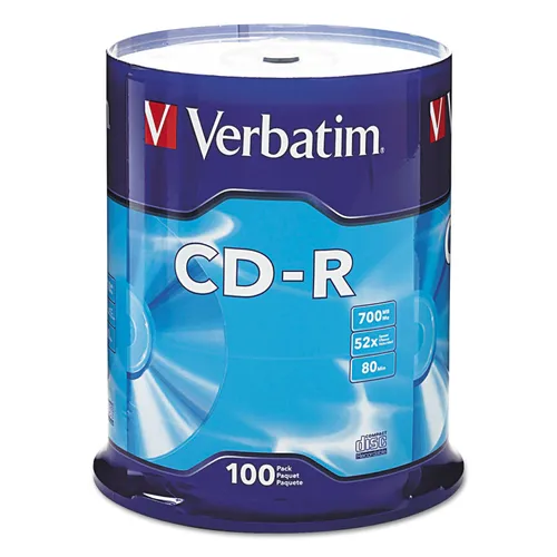 CD-R Recordable Disc, 700 MB/80 min, 52x, Spindle, Silver, 100/Pack Questions & Answers