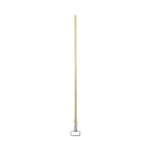 How do you get a mop head on bwk609, Spring Grip Metal Head Mop Handle?