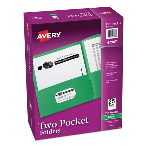 Two-Pocket Folder, 40-Sheet Capacity, 11 x 8.5, Green, 25/Box Questions & Answers