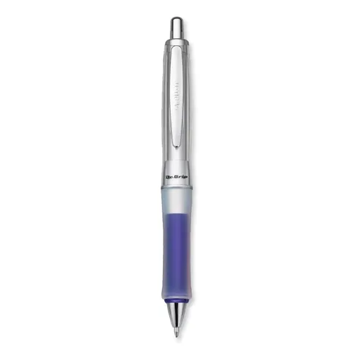 Dr. Grip Center of Gravity Ballpoint Pen, Retractable, Medium 1 mm, Black Ink, Silver/Navy Barrel Questions & Answers