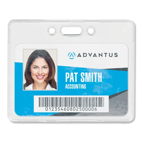 Proximity ID Badge Holders, Horizontal, Clear 3.75" x 3" Holder, 3.5" x 2.25" Insert, 50/Pack Questions & Answers