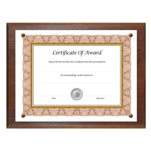 Award-A-Plaque Document Holder, Acrylic/Plastic, 10.5 x 13, Walnut Questions & Answers