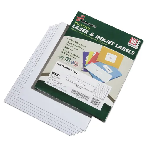 7530015144905, SKILCRAFT Recycled Laser and Inkjet Labels, 0.66 x 3.44, White, 30/Sheet, 50 Sheets/Box Questions & Answers