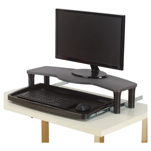 What are the width and depth of the monitor shelf.  I need to be sure that the monitor wont sit too close to me whe