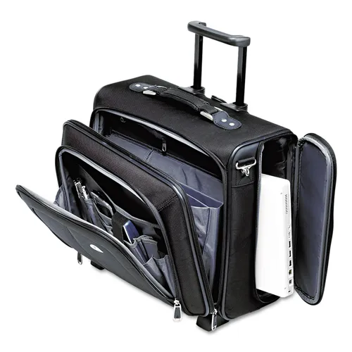 Side Loader Office Rolling Laptop Case, Fits Devices Up to 15", Ballistic Nylon, 17.5 x 7.5 x 15, Black Questions & Answers