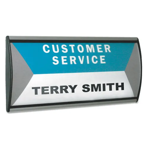 People Pointer Wall/Door Sign, Aluminum Base, 8.75 x 4, Black/Silver Questions & Answers