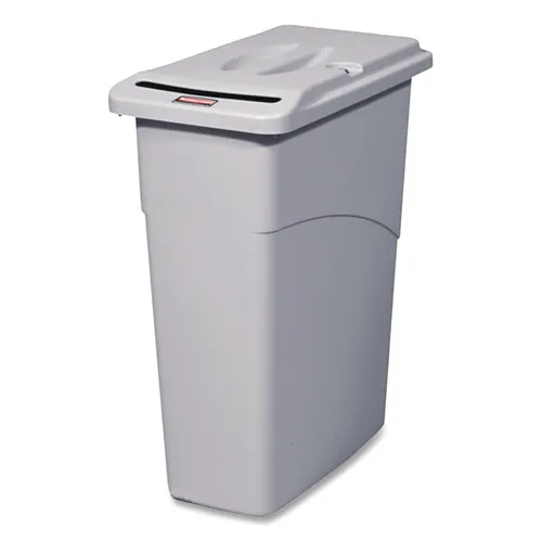 Slim Jim Confidential Document Waste Receptacle with Lid, 23 gal, Light Gray Questions & Answers