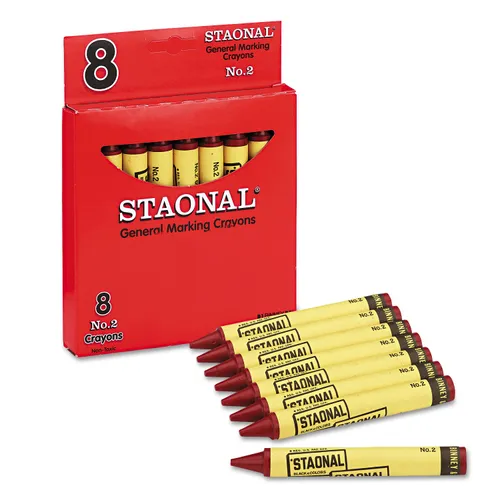 Staonal Marking Crayons, Red, 8/Box Questions & Answers