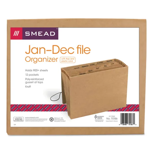 Indexed Expanding Kraft Files, 12 Sections, Elastic Cord Closure, 1/12-Cut Tabs, Letter Size, Kraft Questions & Answers