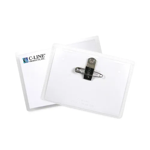 Name Badge Kits, Top Load, 4 x 3, Clear, Combo Clip/Pin, 50/Box Questions & Answers