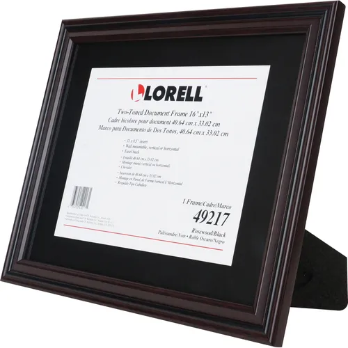 2-toned Certificate Frame, 13" x 16" Frame Size, Holds 8.50" x 11" Insert, Rectangle, Desktop, Horizontal, Vertical, 1 Each, Rosewood Questions & Answers