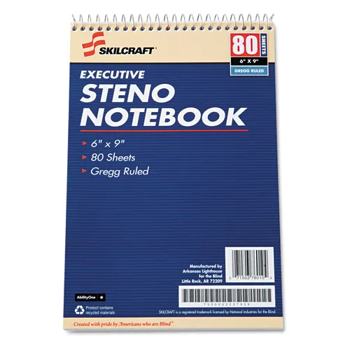 7530002237939, SKILCRAFT Executive Steno Notepad, Gregg Rule, 80 White 6 x 9 Sheets, 12/Pack Questions & Answers