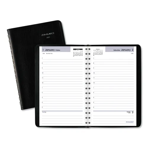 DayMinder Daily Appointment Book, 8 x 5, Black Cover, 12-Month (Jan to Dec): 2025 Questions & Answers