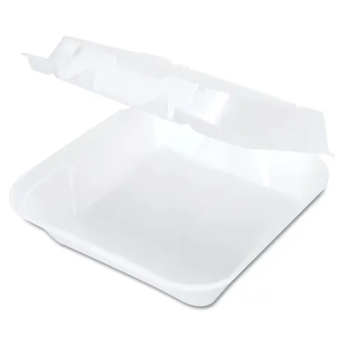 Snap-It Vented Foam Hinged Container, 8 x 8.25 x 3, White, 100/Bag, 2 Bags/Carton Questions & Answers