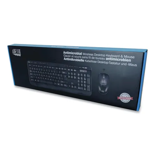 WKB-1320CB Antimicrobial Wireless Desktop Keyboard and Mouse, 2.4 GHz Frequency/30 ft Wireless Range, Black Questions & Answers