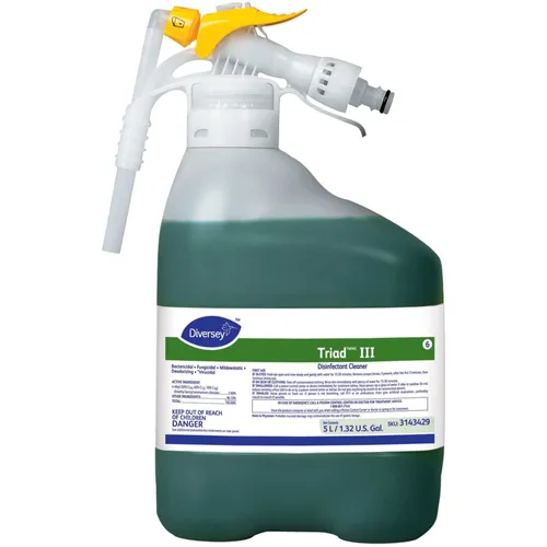 Triad III Disinfectant Cleaner, Concentrate Liquid, 169 fl oz (5.3 quart), Minty Scent, 1 Each, Green Questions & Answers