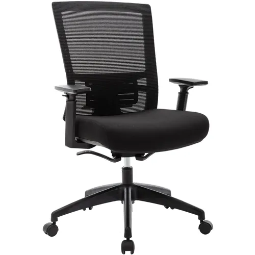 Mesh Mid-back Office Chair, Fabric Seat, Mid Back, 5-star Base, Black, 1 Each Questions & Answers