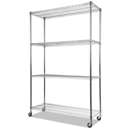 NSF Certified 4-Shelf Wire Shelving Kit with Casters, 48w x 18d x 72h, Silver Questions & Answers